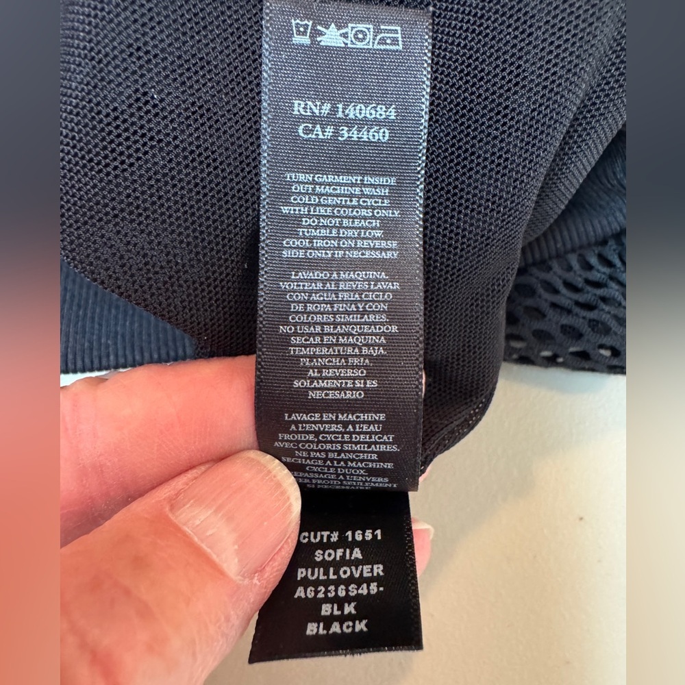 Koral Sofia Mesh Long Sleeve Top Dark Navy Athletic Pullover Size Large Made in - Picture 4 of 15